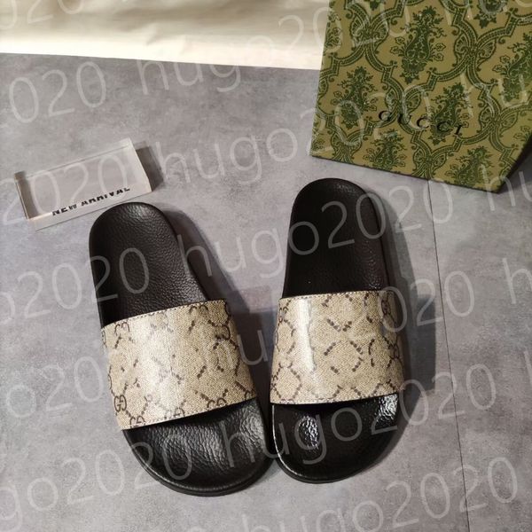 

fashion colors designer woman slippers with box men slipper gear bottoms flip flops women luxury sandals classic causal leather thong sandal, Black