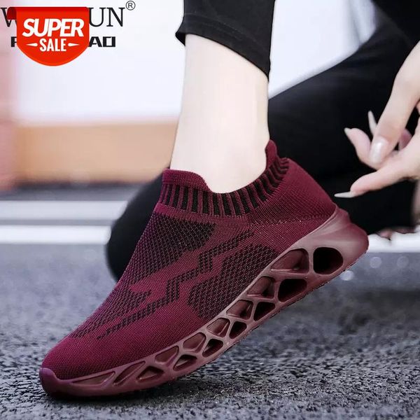 

women's casual shoes socks shoes women fashion breathable mesh flat pure color running comfortable sneakers women #yo01