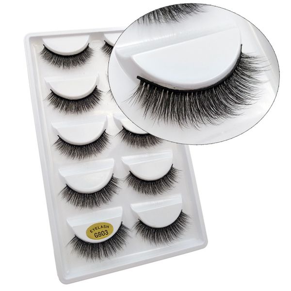 

lashes neutral false eyelash fake lash 3-d thick 5 pairs a set neutral packaging g807 are mixing styles each style has different length for