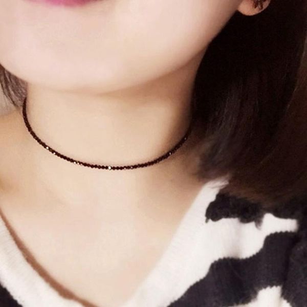 

charm women black crystal clavicle choker necklace pendant party jewelry gift statement chokers, Golden;silver