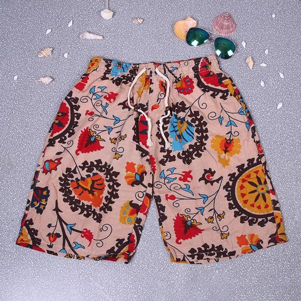 

board shorts men beach surf summer quick dry water sports elastic waist floral plant prited swim male men's, White;black