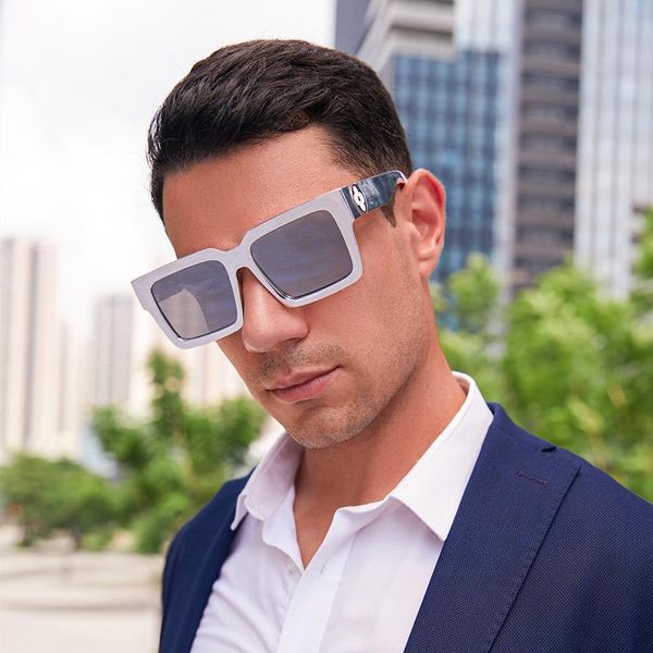 

sunglasses 2021 fashion luxury oversized square for men women vintage crystal shiy brand design sun glasses 2196, White;black