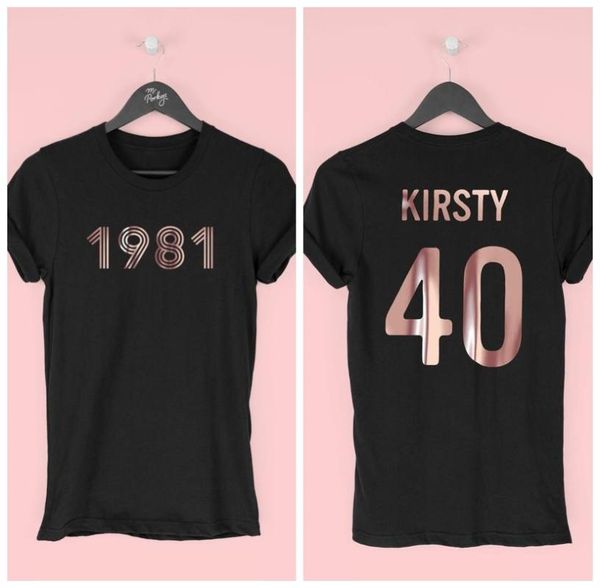 

women's t-shirt 40th birthday for women, 1981 t-shirt, gift retro her women fashion cotton, White