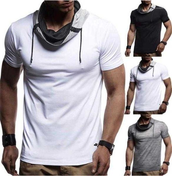 

men's t-shirts skinny sports base shirts round neck short sleeve fitness tees summer causal 0zep, White;black