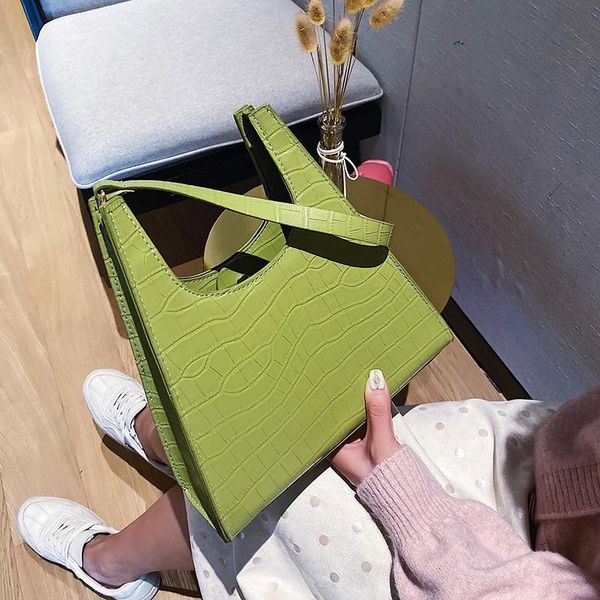 

evening bags women's shoulder bag alligator skin texture soft pu leather vintage handbags 2021 fashion charm female handle bolsa