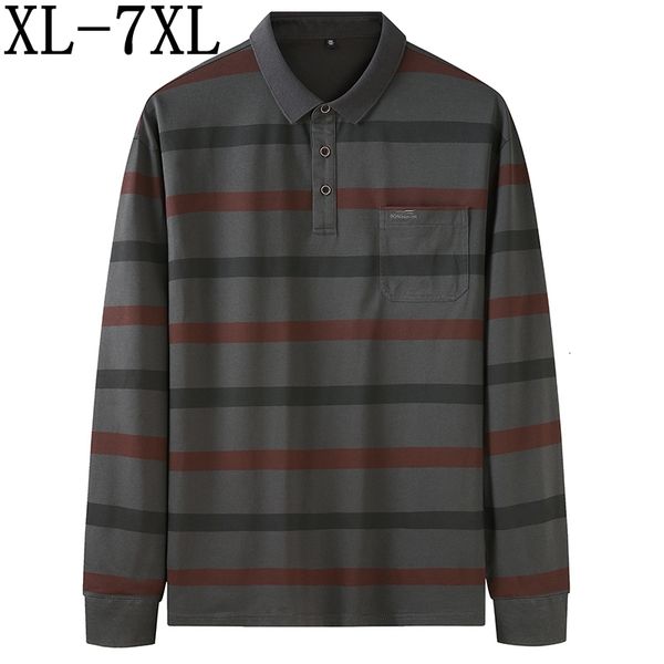 

men's polos casual stripe loose polo shirt, high-quality breathable, 7xl, 6xl, 5xl, in spring 2021, White;black