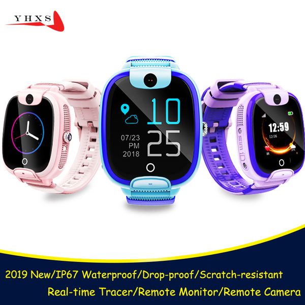 

2019 new ip67 waterproof smart accurate tracker location sos call remote monitor camera kids student sim phone watch wristwatch