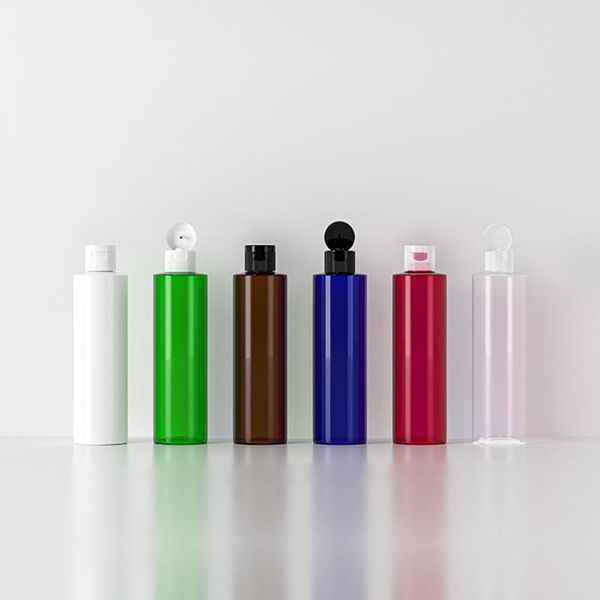 

storage bottles & jars wholesale 30pc 250ml empty transparent flip cap plastic cosmetic bottle,250cc shower gel shampoo liquid soap cont