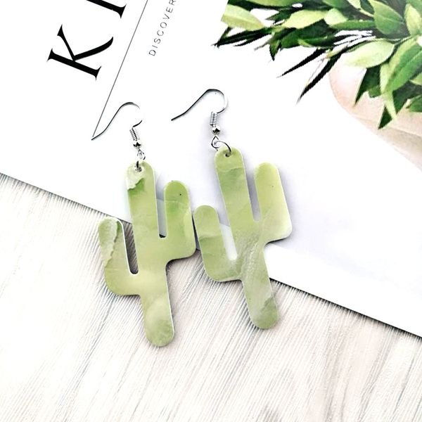 

girls silver plated leather green stainless steel plant dangle faux leather earrings womens accessories earrings luxury earrings