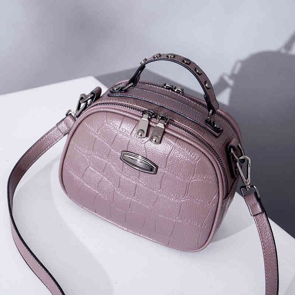 

new versatile crocodile women's d092020 bag small round one shoulder hand fashion messenger