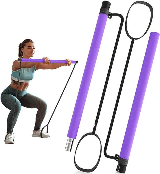 

resistance bands pilates stick bar band home gym portable pull rods body workout yoga fitness stretch rope puller
