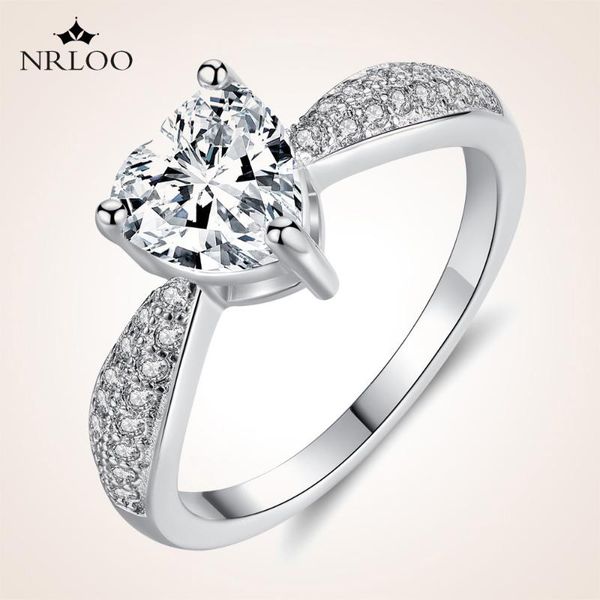 

wedding rings promise engagement crystal heart ring love silver zircon stone jewelry romantic gifts beautiful knuckle for women, Slivery;golden