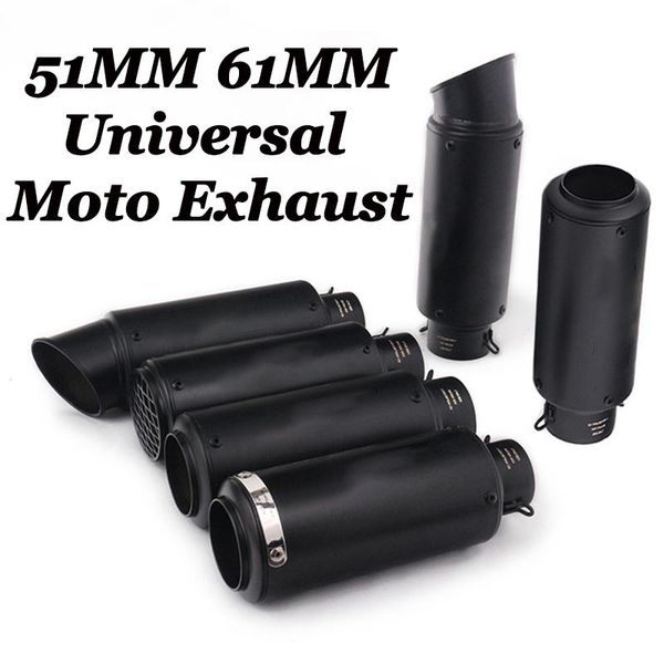 

motorcycle exhaust system universal muffler tips with bd killer pipe 51-60mm stainless steel vent tube escape