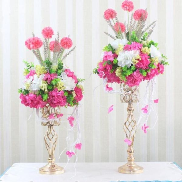 

gold iron chorme simple design flower stand for sale party decoration