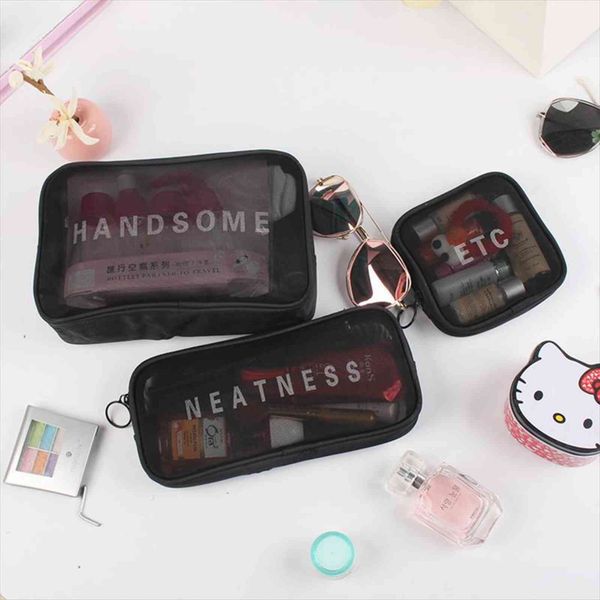 

portable practical travel cosmetic women bag transparent case zipper beauty storage waterproof wash
