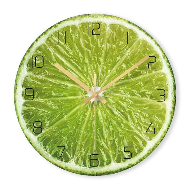

wall clocks creative fruit decorative for kitchen silent quartz glass hanging watch modern design home decor gift
