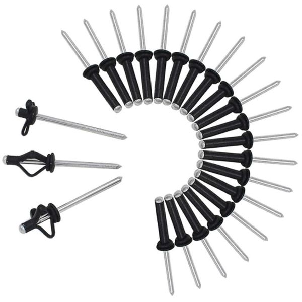 

rafts/inflatable boats 40pcs black kayak canoe tri grip rivet aluminum tri-fold bulb mounting rowing boat accessories