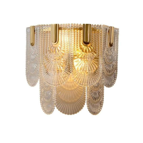 

wall lamp gold copper body crystal for background bedroom bedside living room study corridor e14 screw mouth wrought iron light