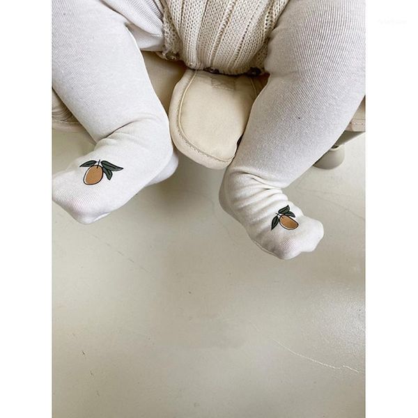 

autumn baby girls lemon pattern cotton leggings1, Blue