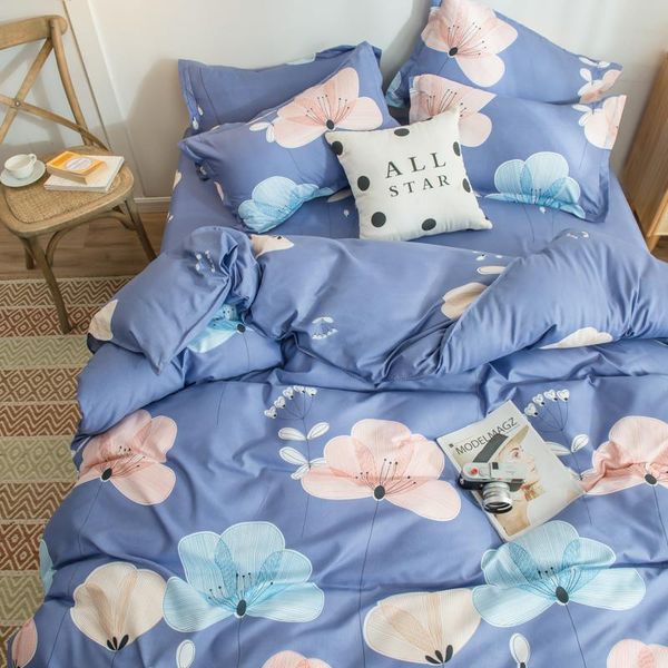 

fluttering quality bedding double sanded quilt cover sheet pillowcase four-piece set sets