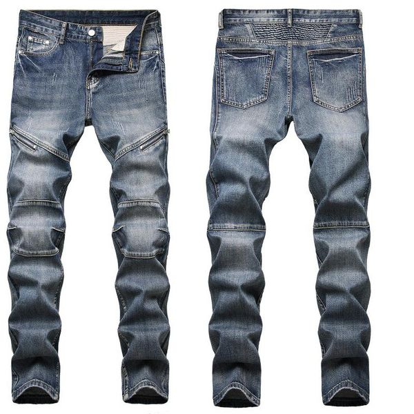 

men's jeans student personality trend trousers street 2021 spring and summer, Blue