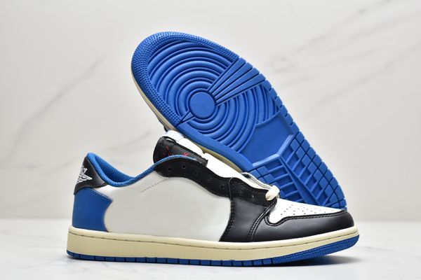 

travis 1 low white blue basketball shoes 1s high og cactus dark mocha mans womens outdoors sneakers dm7866-140 with box
