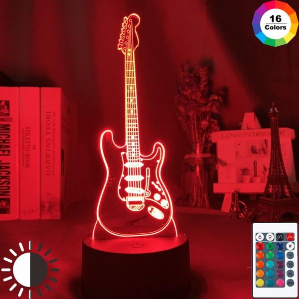 

night lights musical instrument baby light led 7 colors changing bedroom decor guitar gift for kids girls table usb 3d lamp bass