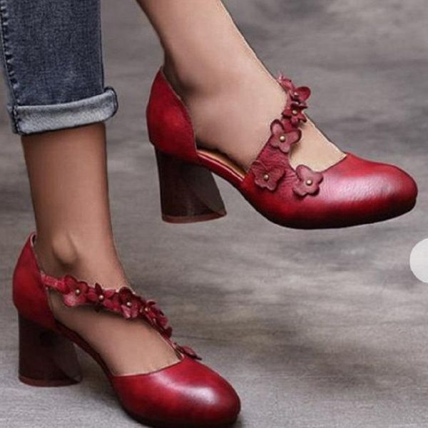 

dress shoes women high heels round toe platform vintage ladies pumps summer pu leather gladiator sandals zapatos mujer, Black
