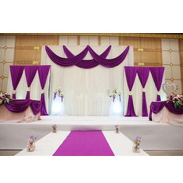 

party decoration selling 3pcs/lot (1pcs 4*3m+2pcs 2*2m) ice silk wedding drape curtain pleated backdrop decoration&swag background