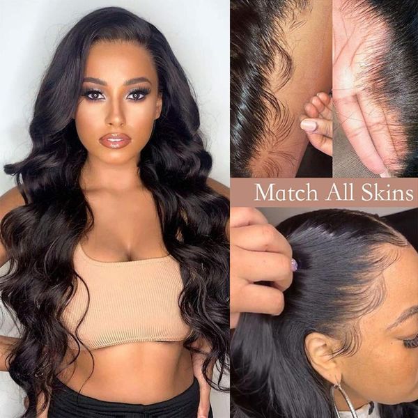 

13x6 lace front human hair wigs preplucked body wave 5x5 closure wig malaysian remy 4x4, Black;brown