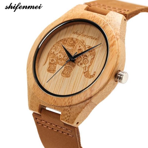

wristwatches quartz wood watch bamboo men's wrist watches luxury leather women clock marcas famosas de lujo automatic, Slivery;brown