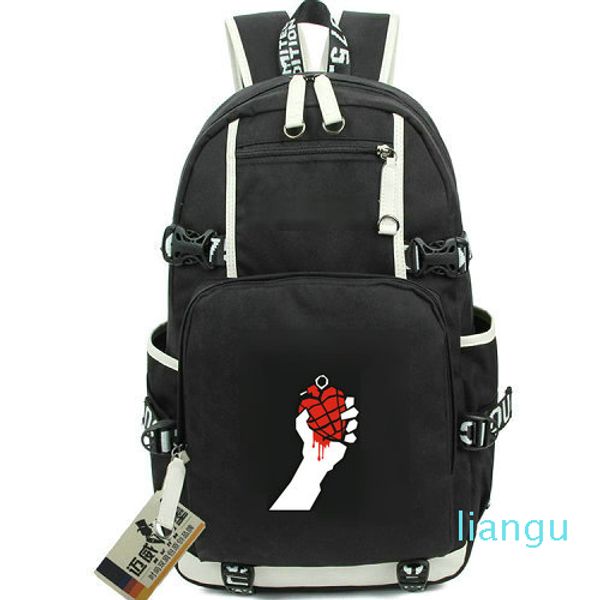 

heart grenade backpack green day day pack american idiot rock school bag computer packsack quality rucksack sport schoolbag outdoor daypack