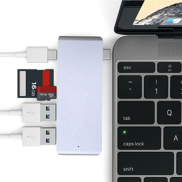 

hubs type-c usb 3.0 hub hd video adapter sd micro memory card reader aluminum alloy 4k usb-c converter type c for laptop