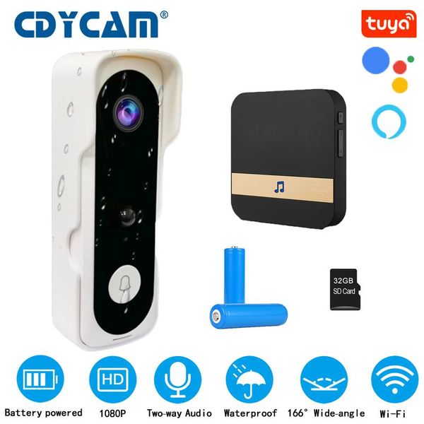 

mini 2.0mp tuya app doorbell camera wifi security cctv wireless 1080p smart home video intercom ir night vision doorbells