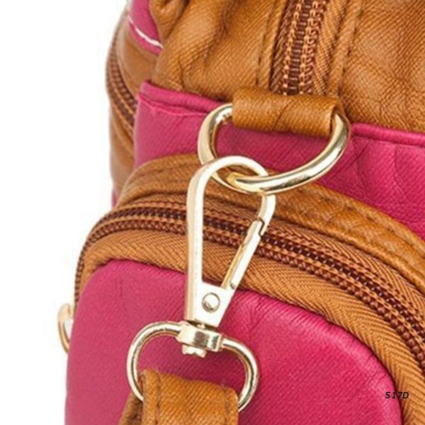 

waist bags retro women tote contrast stitching bag multi pocket shoulder pu leather handbag large internal capacity