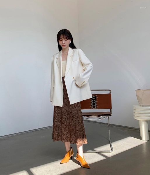 

coat 2021 women's autumn commuter style elegant lapel arch needle bead edge solid color suit suits & blazers, White;black