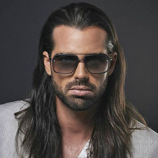 

sunglasses trendy fashion big square women men retro metal, White;black