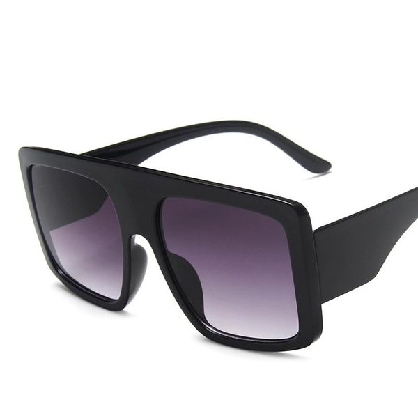 

sunglasses 2021 est design big frame oversized women large flat sun glasses trendy square gradient shades, White;black