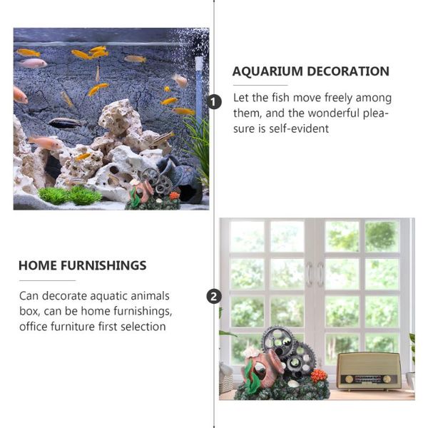 

decorations 1pc resin gear coral adornment simulated funny fish tank decor underwater for desktop