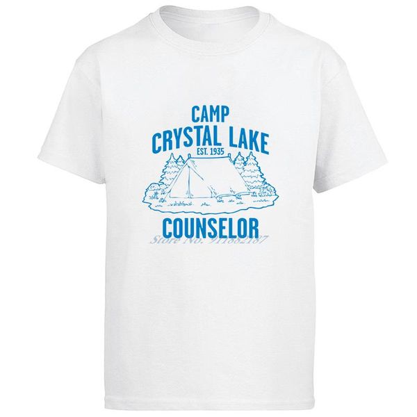 

men's t-shirts camp crystal lake print graphic vintage fashion cool funny short sleeve harajuku men clothing, White;black