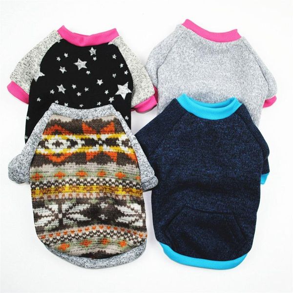 

dog apparel puppy pet cat classic warm clothes cotton printed long sleeve shirt jacket coat for small dogs cats h