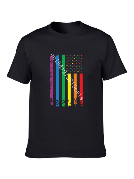 

men's t-shirts colorful line printing 100% cotton t-shirt casual fashion harajuku oversized and women's, White;black