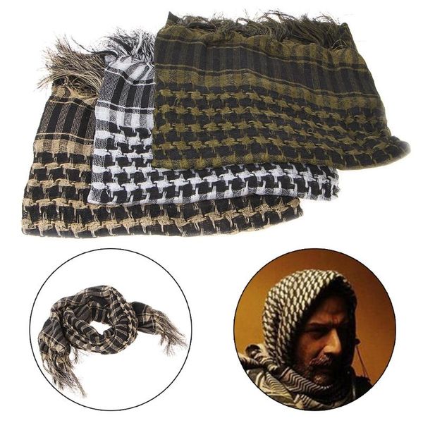 

keffiyeh arab scarf hunting cycling shawl head wrap camo caps & masks, Black