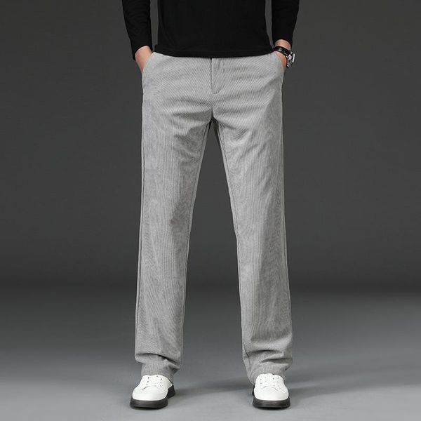 

men's pants men corduroy long straight autumn solid black male business trousers vintage casual office man pant bottoms