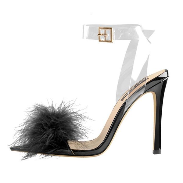 

dress shoes sandálias de pele onlymaker mulheres abertas pontiagudas alça tornozelo claro sandálias festa à noite sapatos femininos tamanho, Black