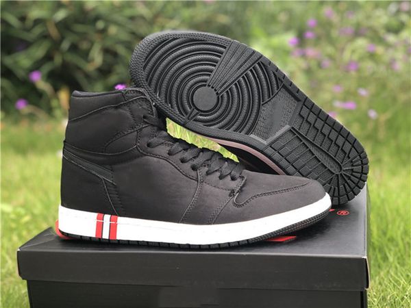 

2023 enuine jumpman 1 men's basketball shoes black silk color high-sports shoelaces shoebox full size 40-47.5