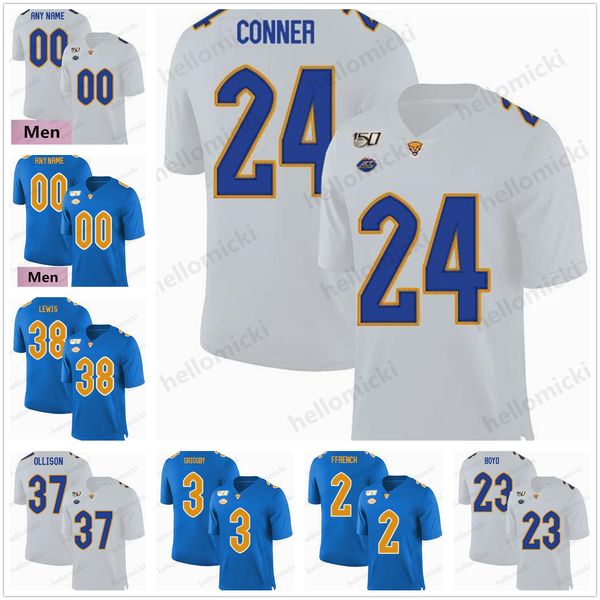 

ncaa pittsburgh panthers acc jersey 24 james conner 25 darrelle revis lesean mccoy 97 aaron donald all stitched pitt mens youth, Black