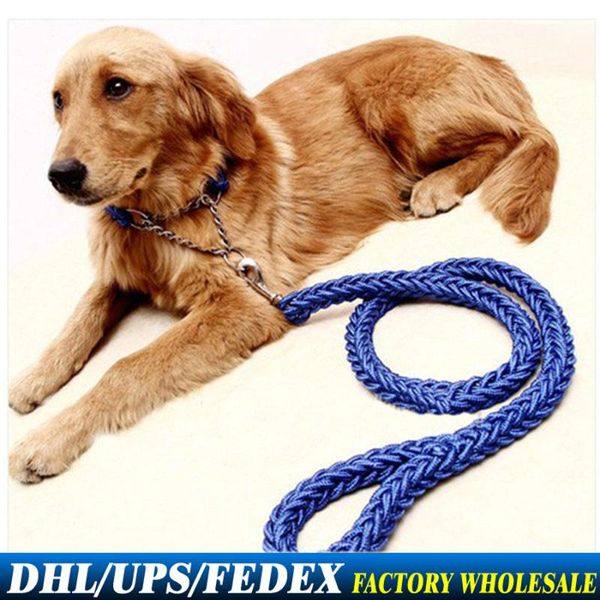 

dog collars & leashes 50pcs/lot nylon weave big collar + leash m size 1.5 * 130cm