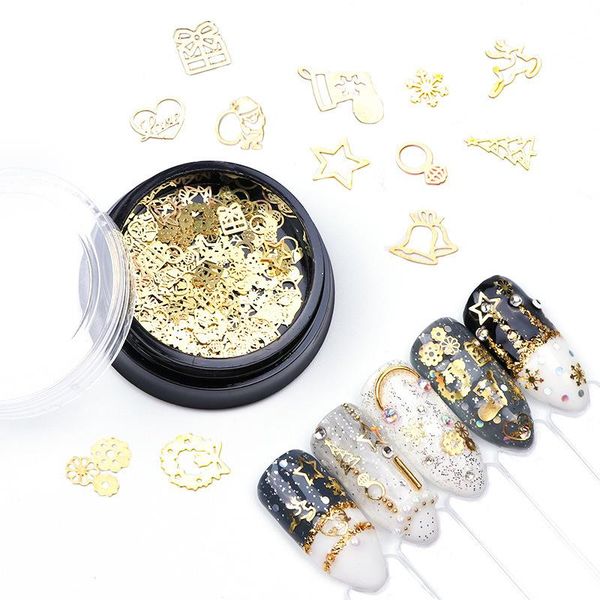 

nail gel 20box wholesale christmas manicure art decoration snowflake tree snowman pentagram set diy design accessories, Red;pink