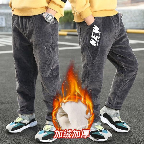 

trousers autumn winter teenage boys warm thick pants cotton pockets kids letter print sweatpants 4 5 6 7 8 9 10 11 12 year clothes, Blue
